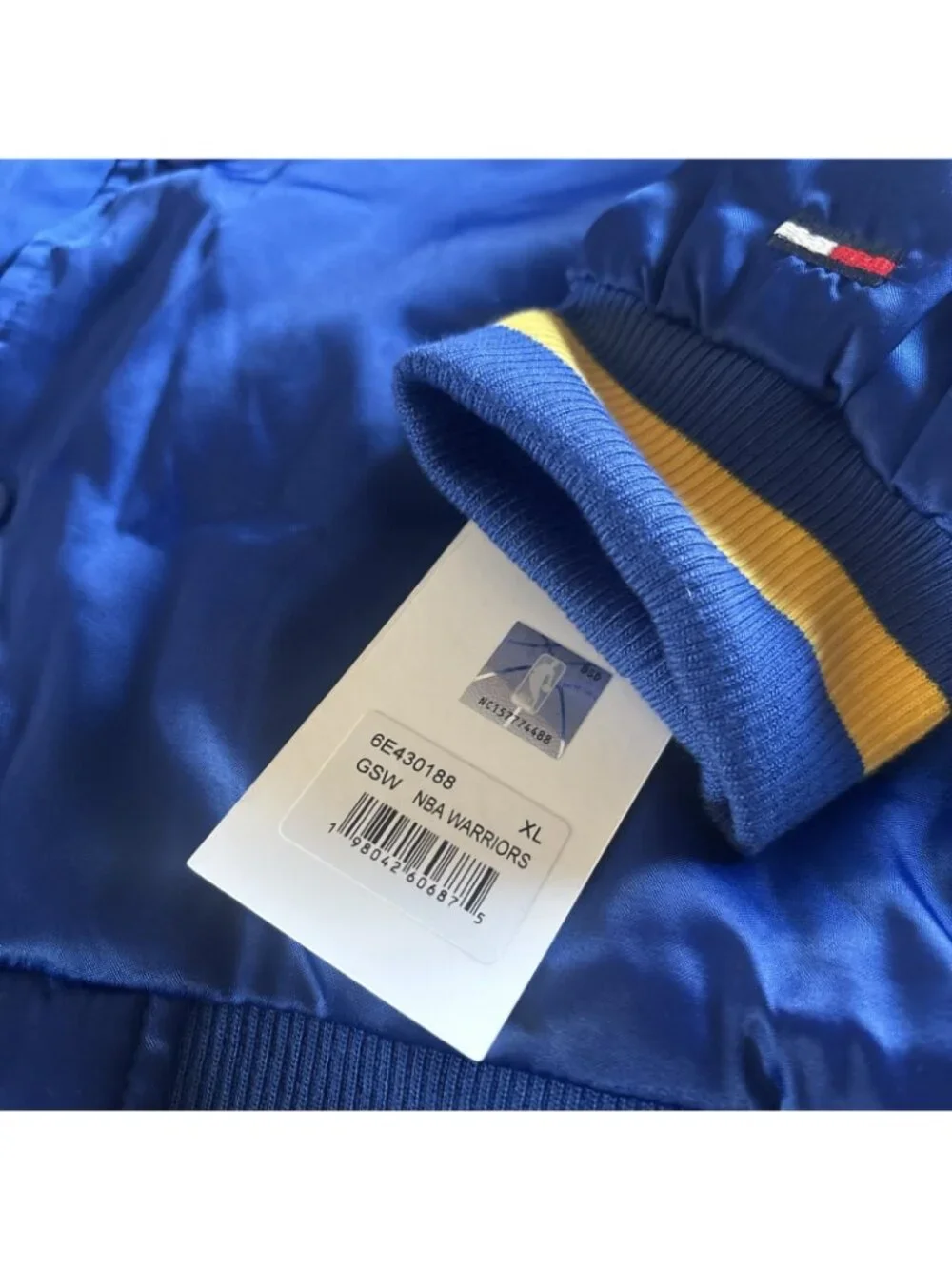 Men's Golden State Warriors Tommy Jeans Varsity Jacket Full Snap NWT Sz XL